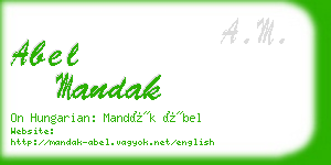 abel mandak business card